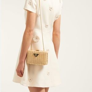 Prada Wicker Rattan Clutch Purse